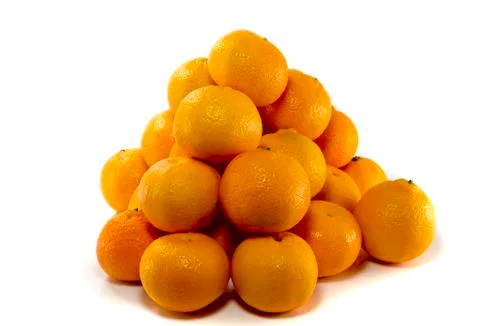 Tower of fresh mandarin Stock Photos