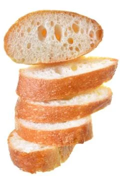 Tower fresh slice bread isolated Stock Photos
