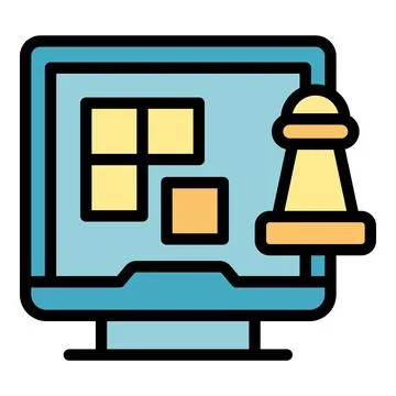Tower game icon vector flat Stock Illustration