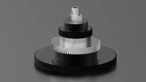 Tower of gears Stock Illustration