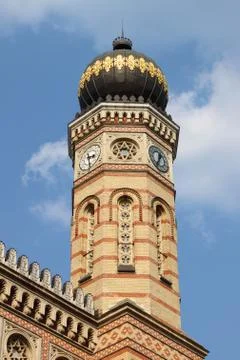 Tower of the Great Synagogue of Budapest 스톡 사진