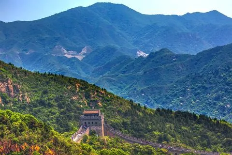 Tower Great Wall Section Badaling Summer Beijing China Stock Photos
