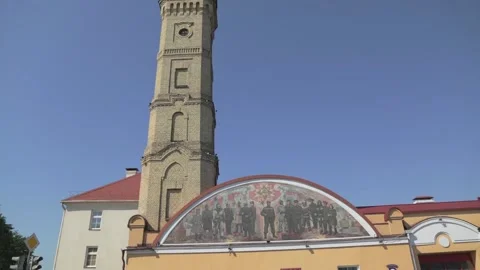 Tower of Grodno fire station Stock Footage 160976665
