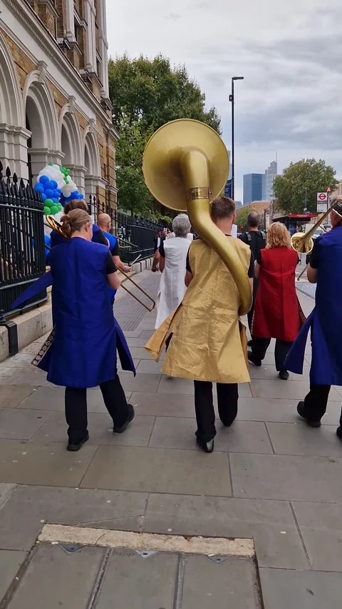 Tower Hamlets Town Hall Opening Ceremony with Band, London – 19 Sept 2025 Stock Footage 317951884