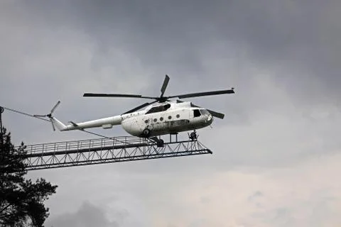 Tower with helicopter Foto stock