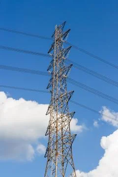 Tower of high voltage power Stock Photos