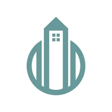 Tower Housing Simple Graphic Stock Illustration