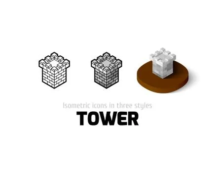 Tower icon in different style Stock Illustration