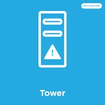 Tower icon isolated on blue background Illustrazione stock gratuita