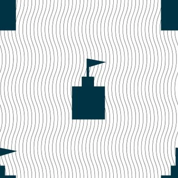 Tower icon. Set Flat modern. Seamless pattern with geometric texture. Vector 스톡 일러스트