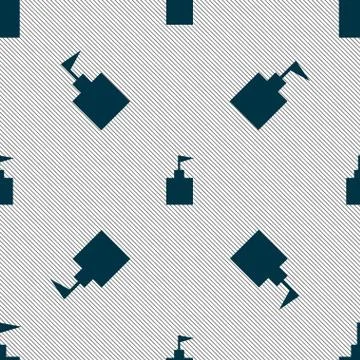 Tower icon. Set Flat modern. Seamless pattern with geometric texture. Vector 스톡 일러스트