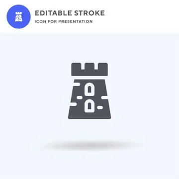 Tower icon vector, filled flat sign, solid pictogram isolated on white, logo  스톡 일러스트