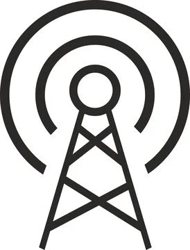 Tower icon, Wireless Tower Symbol, Antenna icon, Radio tower Stock Illustration