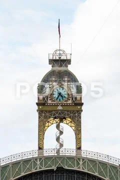 Tower of the Indurstrial Palace in Prague Vystaviste Praha Stock Photos
