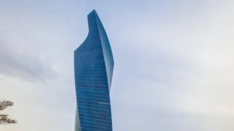 Tower in Kuwait City timelapse hyperlapse. Kuwait, Middle East Stock Footage 145318639