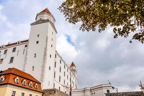 Tower on the left corner of Bratislava Castle in Bratislava, Slovakia Stock Photos