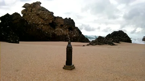 Tower of London on the beach Stock Footage 154850999