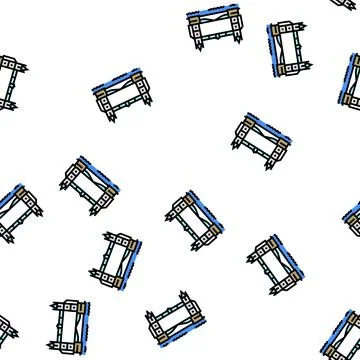 Tower london bridge vector seamless pattern Ilustração Stock