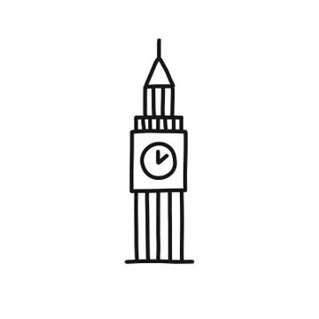 Tower of London doodle icon, vector line illustration Stock Illustration