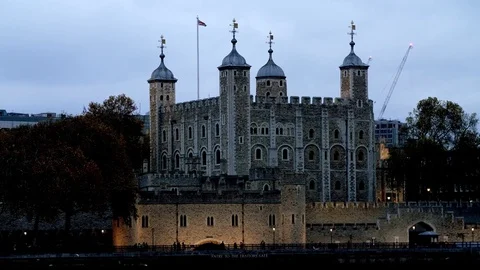 Tower of London in the evening Stock Footage 82805125