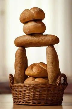 Tower made of bread Stock Photos