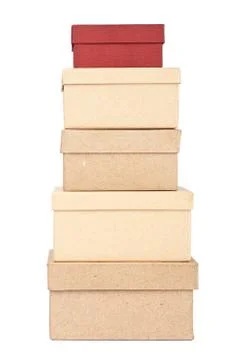 Tower made from cardboard boxes Foto stock