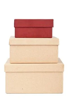 Tower made from cardboard boxes Foto stock