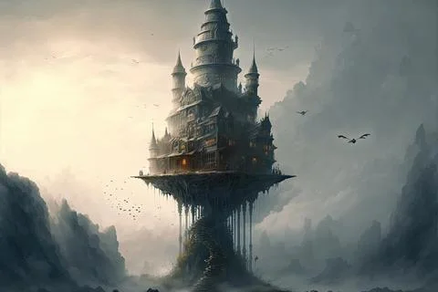 A Tower By The Main Trade Road Stock Illustration