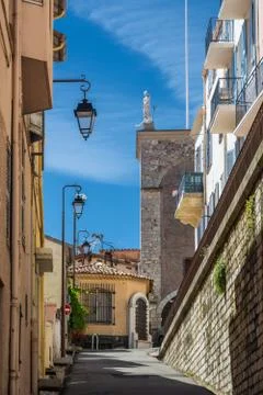 Tower of the mask in Cannes Stock Photos