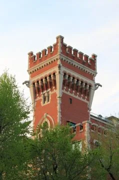 Tower of a medieval castle Stock Photos