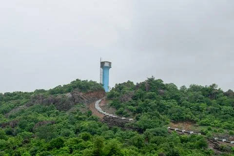 Tower in the middle of forest. Stock Photos