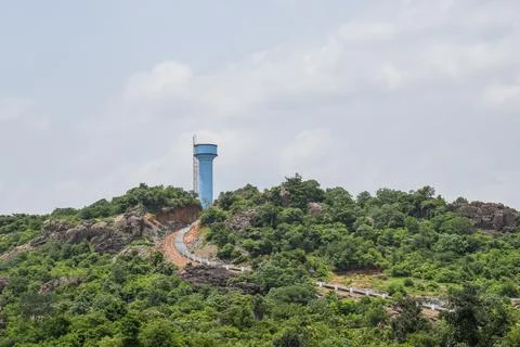 Tower in the middle of forest. Stock Photos
