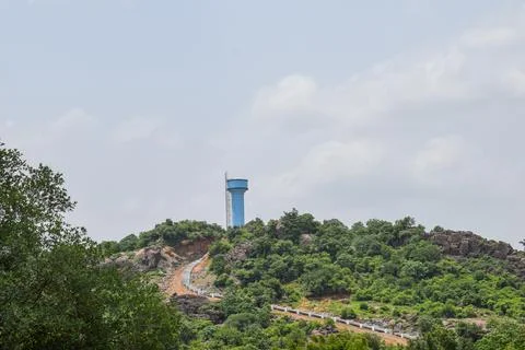 Tower in the middle of forest. Stock Photos