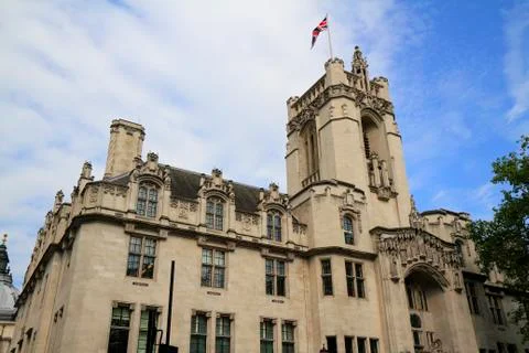 The tower of the Middlesex Guildhall Stock Photos