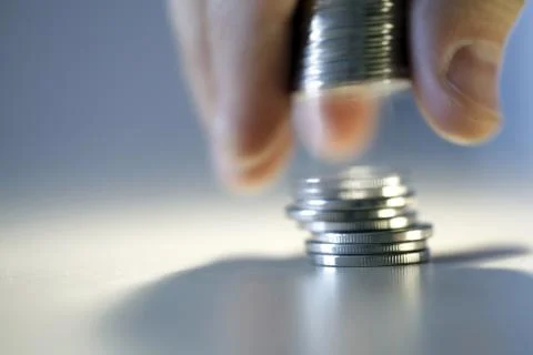 Tower of money Stock Photos