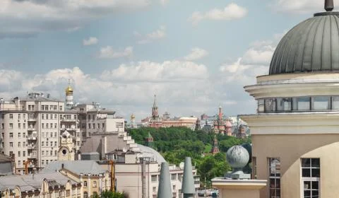 Tower of the Moscow Kremlin from an unusual angle Stock Photos