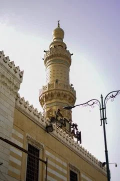 The tower of the mosque in cairo Stock Photos