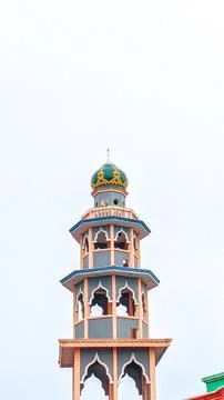 Tower of a mosque Mom 스톡 사진