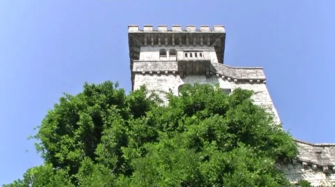 Tower on the mountain Ahun Stock Footage 8690857