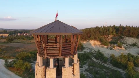 Tower near a stone pit Stock Footage 78938822