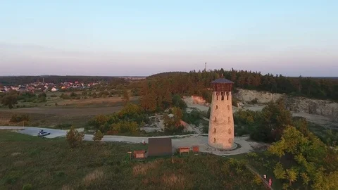 Tower near a stone pit Stock Footage 78939963