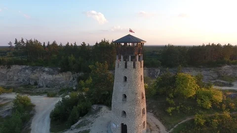 Tower near a stone pit Stock Footage 78942124