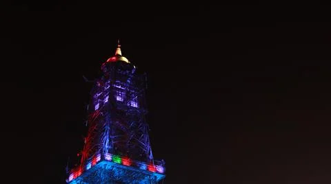 Tower At Night 스톡 사진