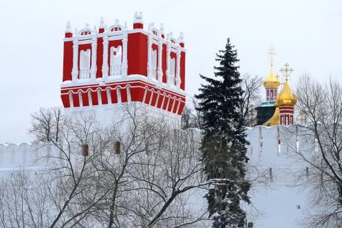 Tower of the Novodevichy Convent Stock Photos