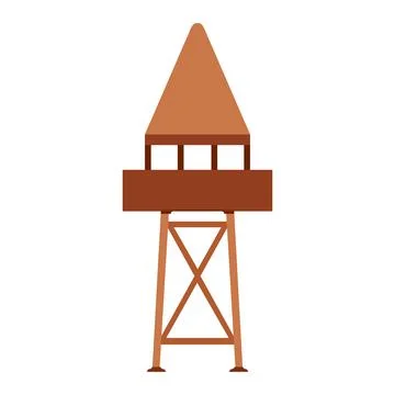 Tower observation vector illustration building architecture. Outdoor tower ob Ilustración de archivo