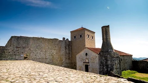 Tower of old town in Ulcinj 스톡 동영상 69823871