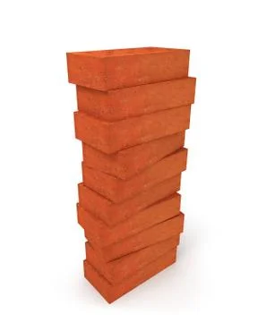 Tower of orange bricks Stock Illustration