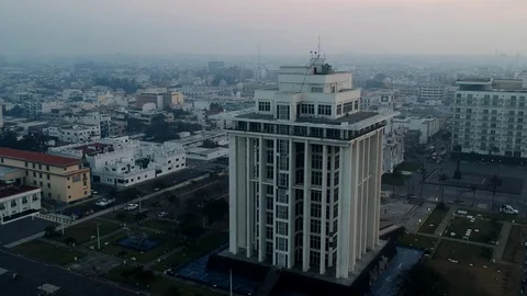Tower of pemex in the malecon of veracruz Stock Footage 106112973