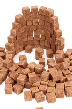 Tower from pieces of sugar Stock Photos