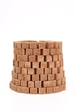 Tower from pieces of sugar Stock Photos